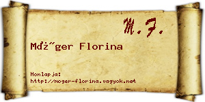 Móger Florina névjegykártya